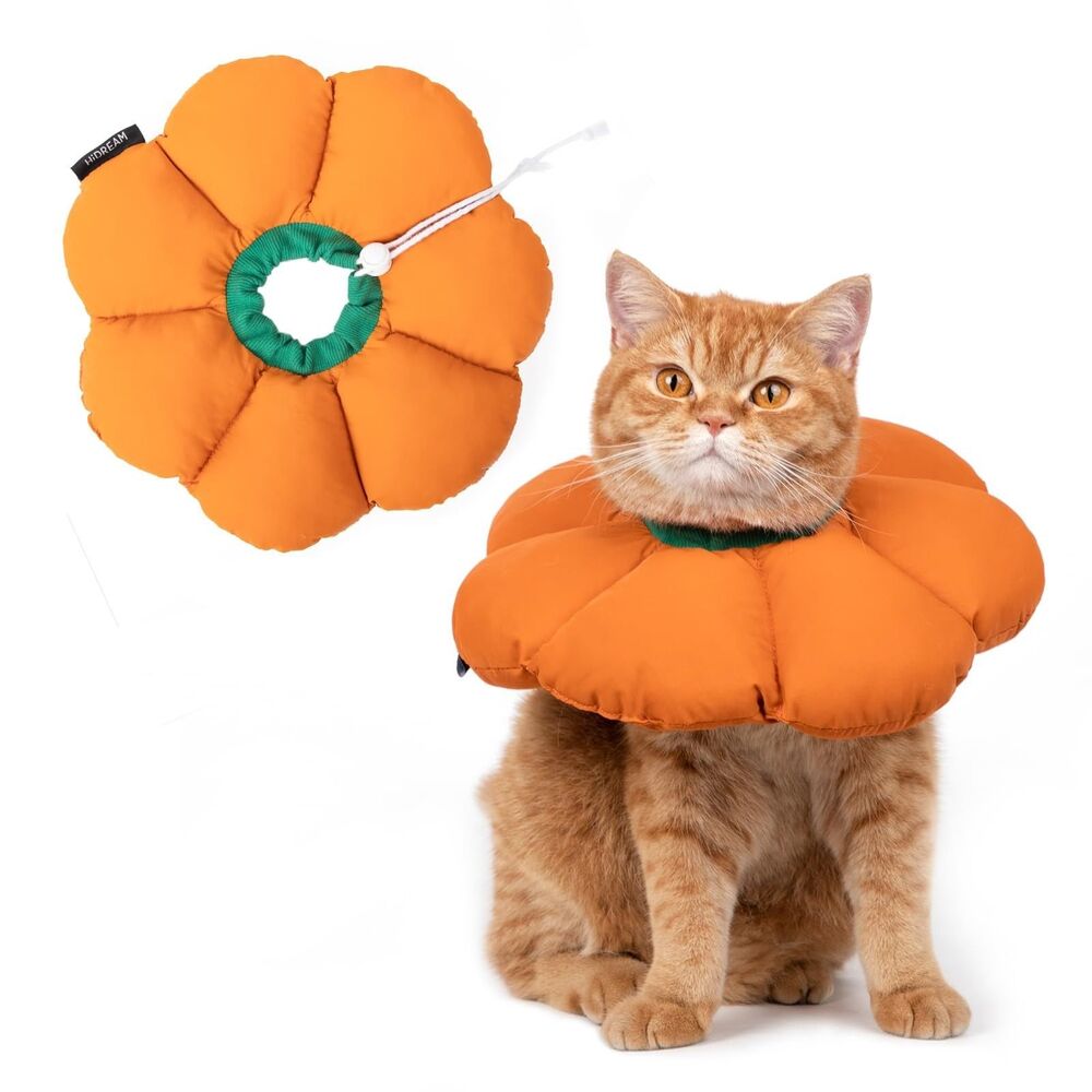 HiDream Cat Cone Collar, Cute Orange Pumpkin Style